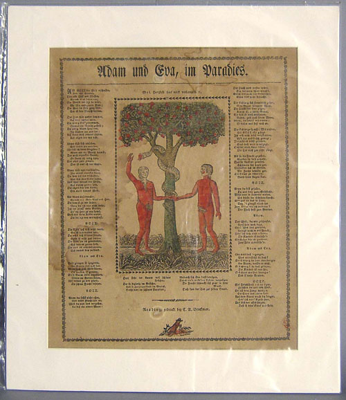 Appraisal: Two printed and hand colored fraktur by Peters and Bruckman