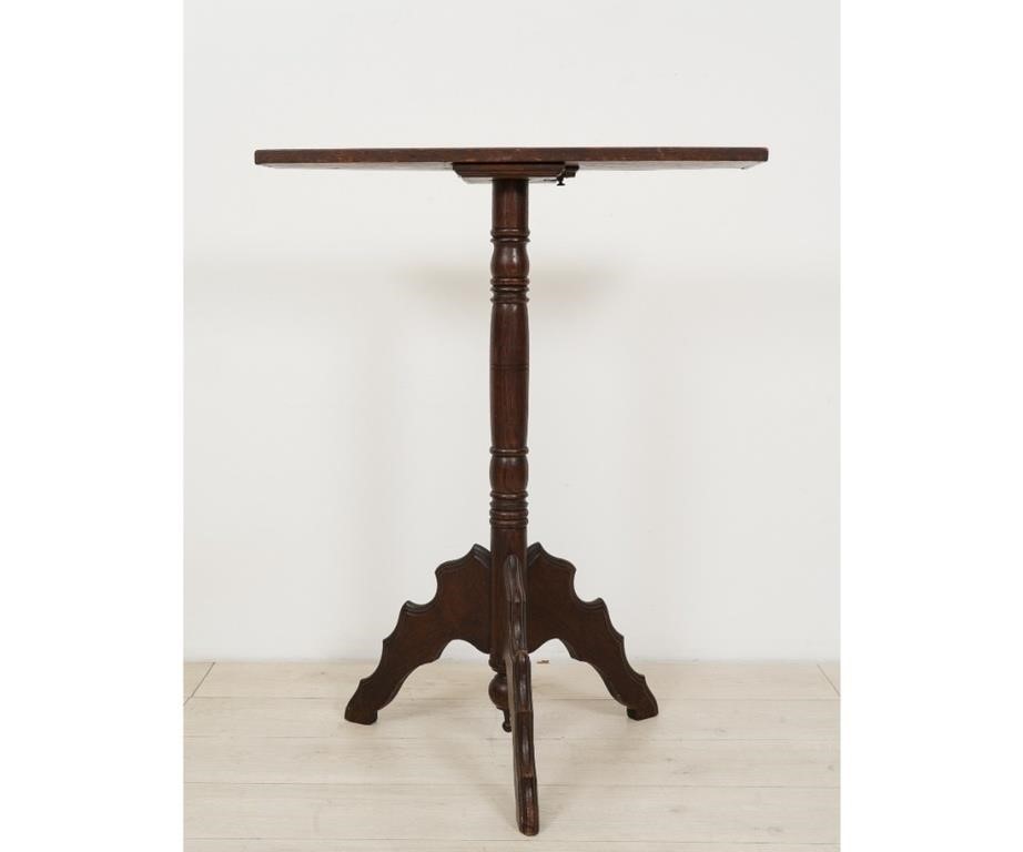 Appraisal: Unusual oak wine table circa with rectangular tray top h