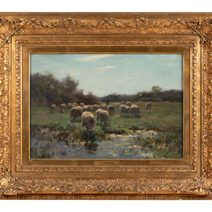 Appraisal: Willem Steelink II Dutch - Sheep and Shephard oil on