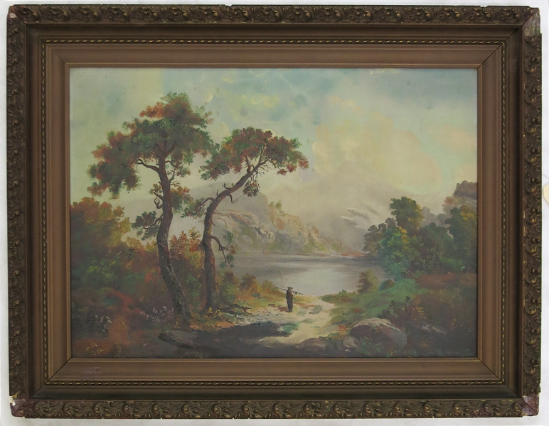 Appraisal: ROY SMITH OIL ON CANVAS American th century Landscape with