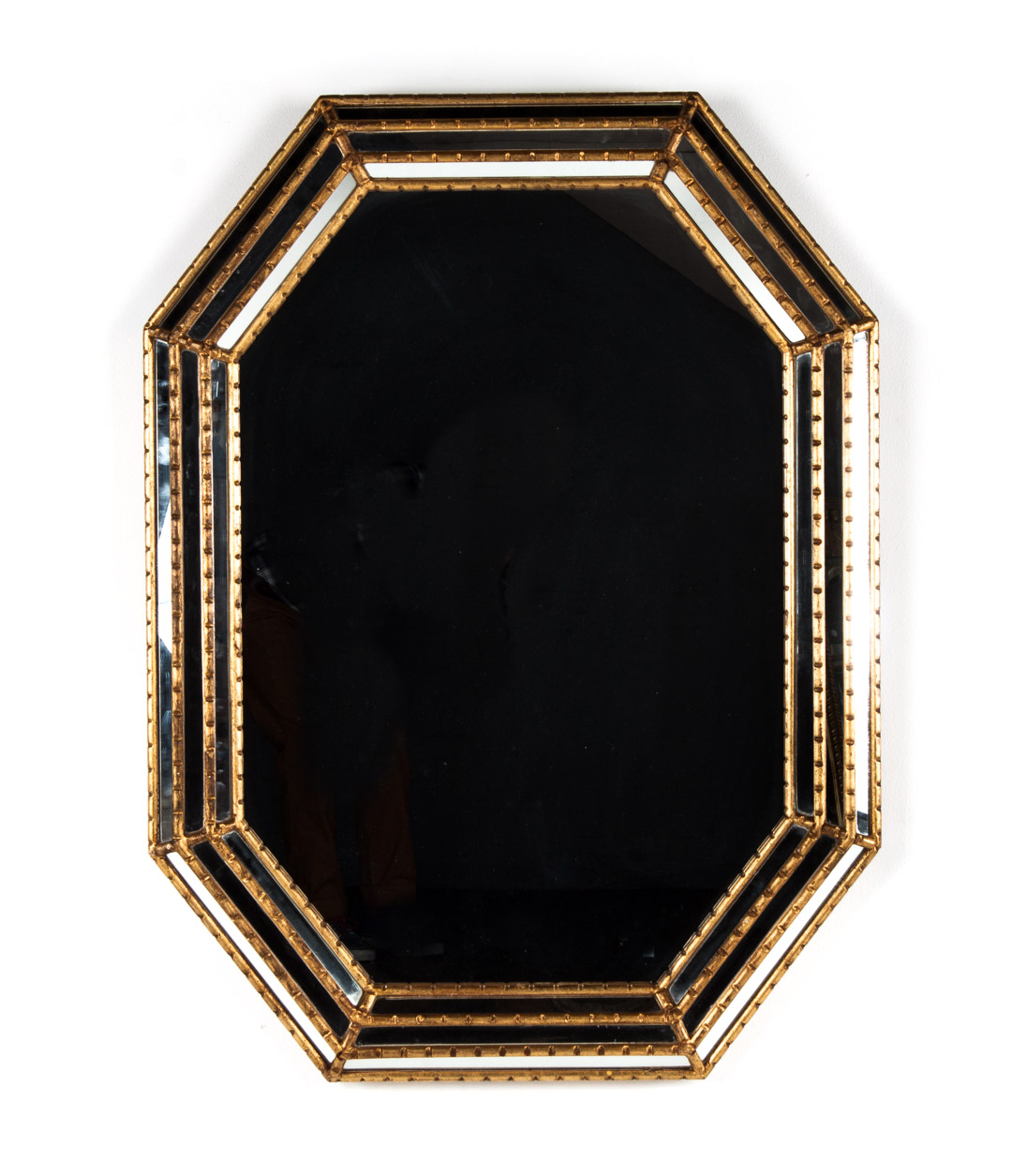 Appraisal: Contemporary giltwood mirror octagonal form with three mirrored glass strips