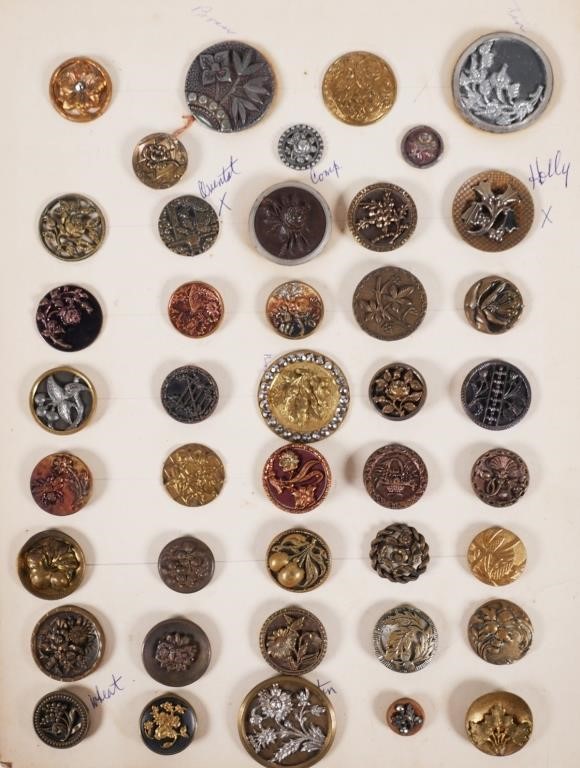 Appraisal: Collection of antique mixed metal raised relief cameo buttons total