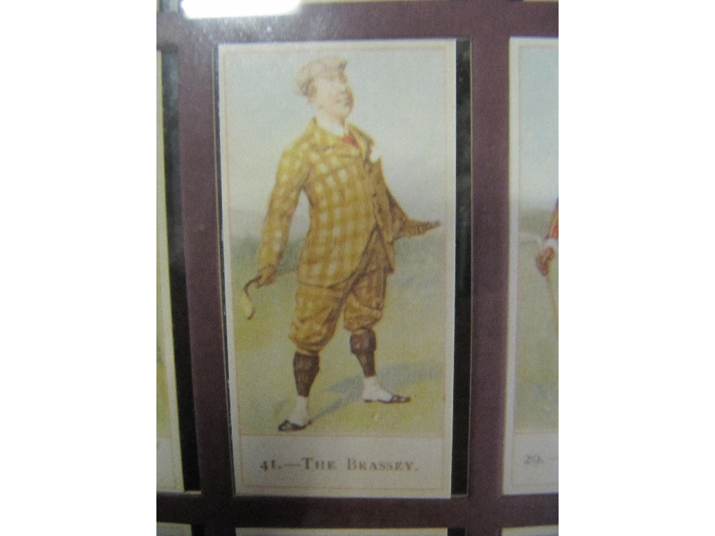 Appraisal: Lot comprising four sets of framed cigarette cards with golfing