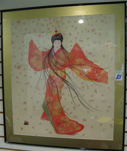 Appraisal: HISASHI OTSUKA SERIGRAPH AND MIXED MEDIA Japanese born titled Lady