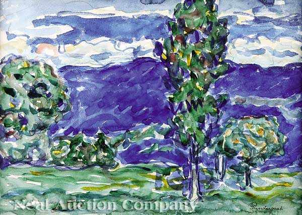 Appraisal: Maurice Prendergast American - Blue Landscape c - watercolor and