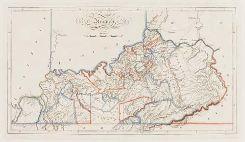 Appraisal: KENTUCKY Carey Mathew Kentucky Double-page engraved map x mm wide