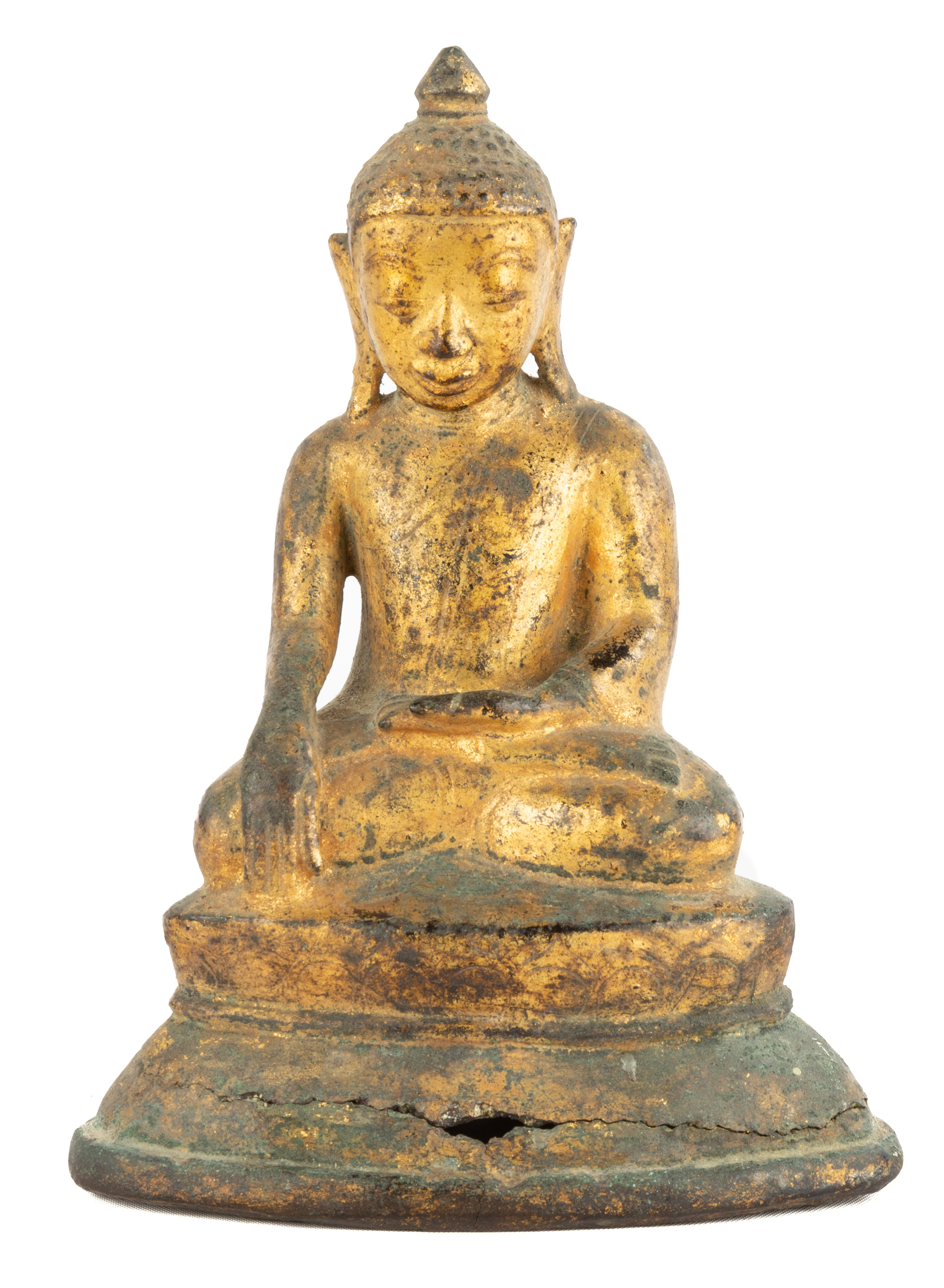 Appraisal: GILT METAL BUDDHA Metal alloy