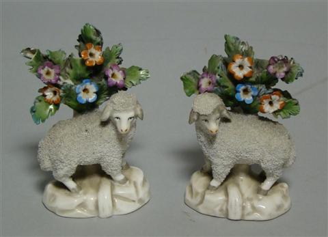 Appraisal: PAIR OF SAMSON 'CHELSEA' MODELS OF LAMBS th century with