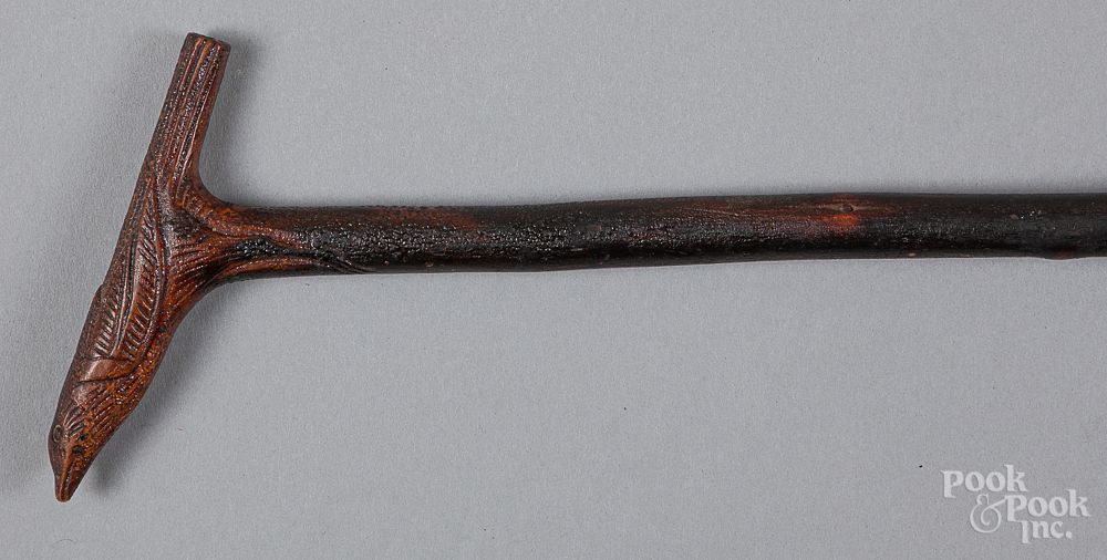 Appraisal: Carved cane late th c Carved cane late th c