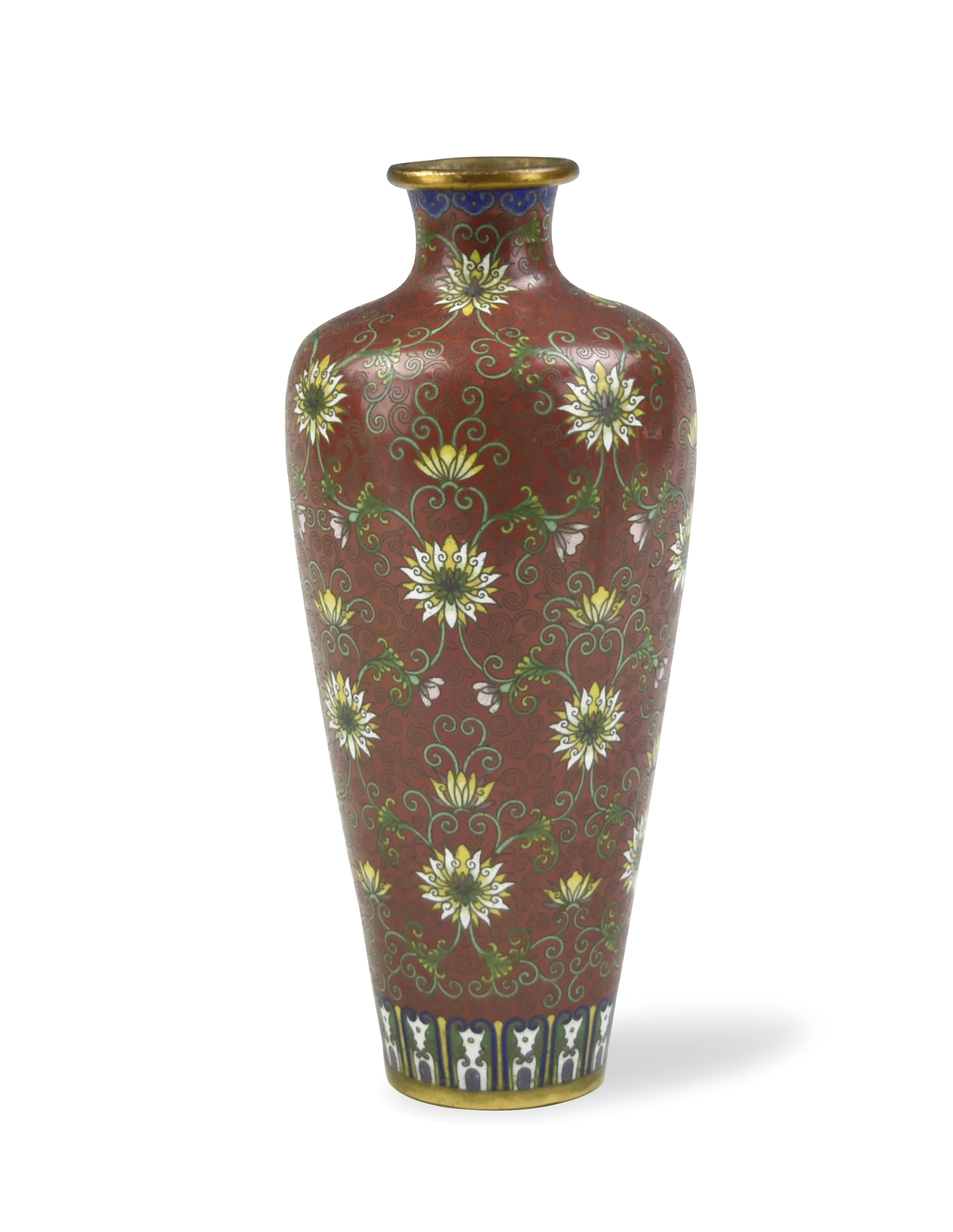 Appraisal: Chinese Republie Period cloisonne vase decorated with repeated patterns of