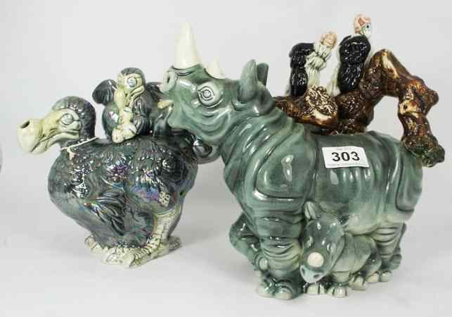 Appraisal: Paul Cardew Character Tea Pots from the Endangered Species Species