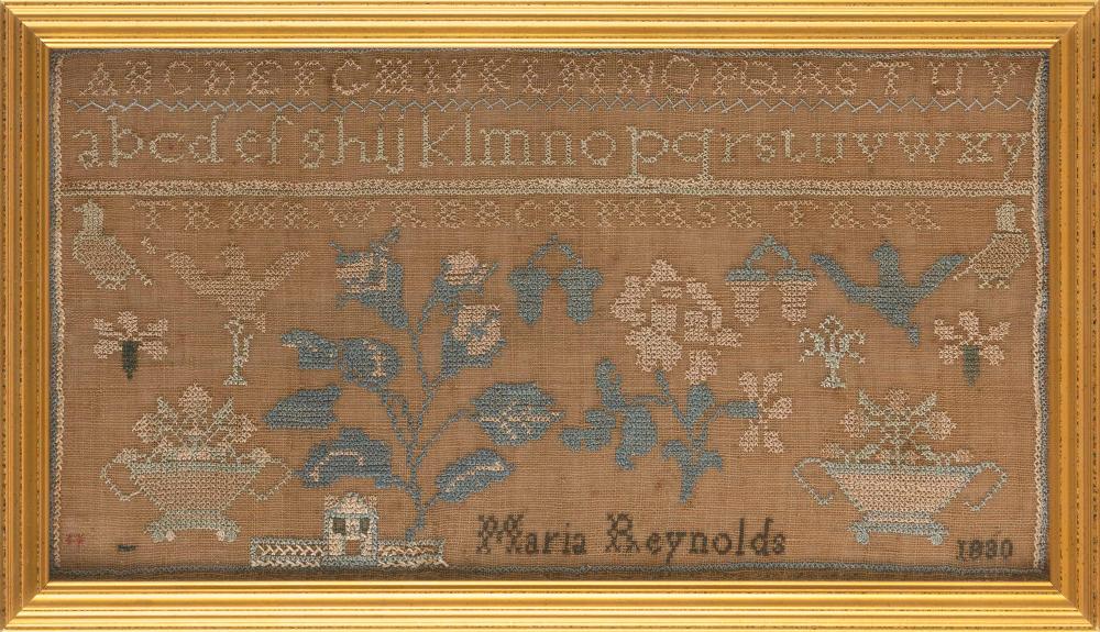 Appraisal: NEW HAMPSHIRE NEEDLEWORK SAMPLER Dated Wrought by Maria Reynolds Rows