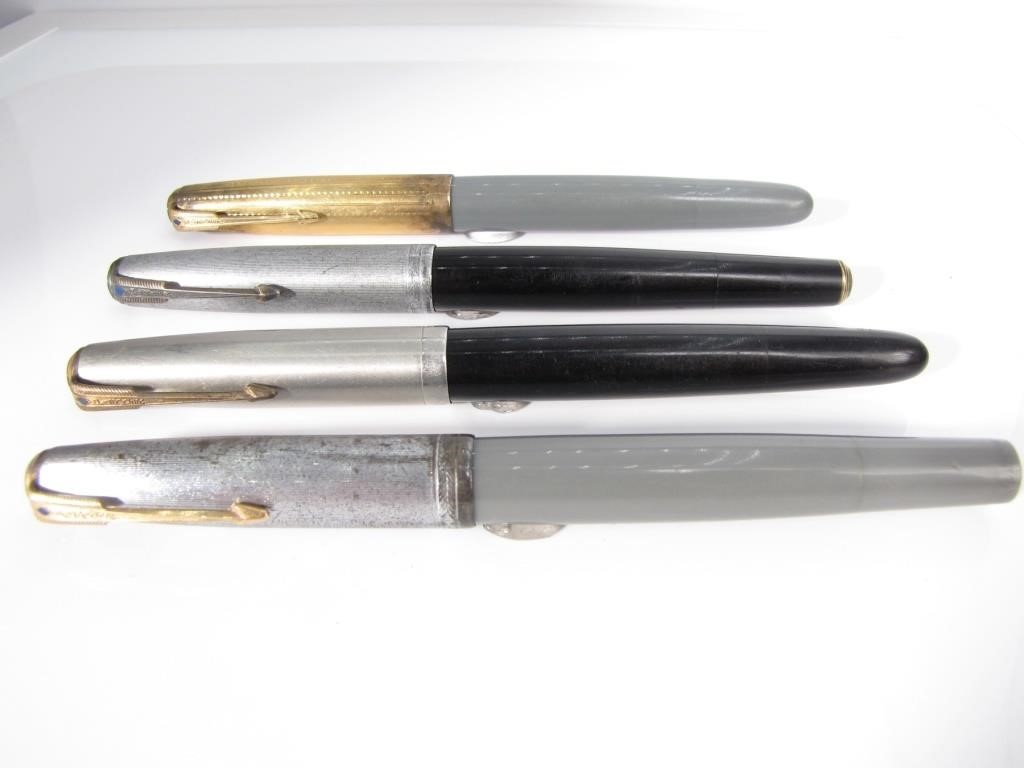 Appraisal: Parker Vintage Fountain Pens including black with Sterling Silver embossed