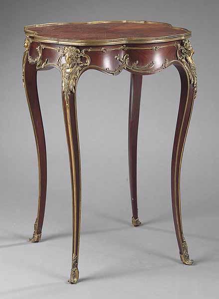 Appraisal: A Louis XVI-Style Mahogany and Bronze-Mounted Side Table early th