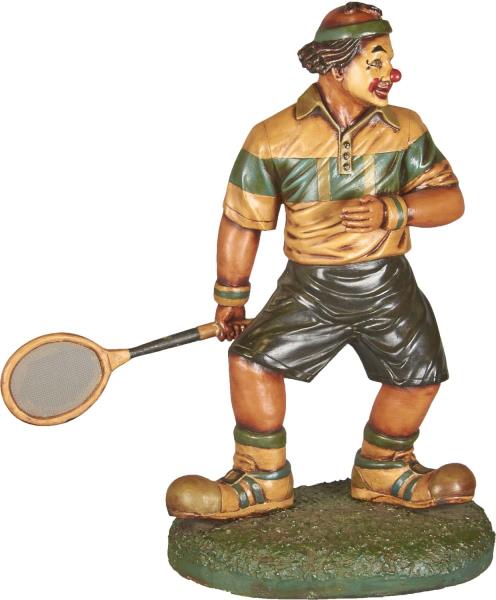 Appraisal: Tennis Playing Clown Statue This is a contemporary statue of