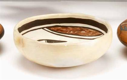 Appraisal: Polychromed Hopi bowl Decorated with armadillo Diam in PROVENANCE From