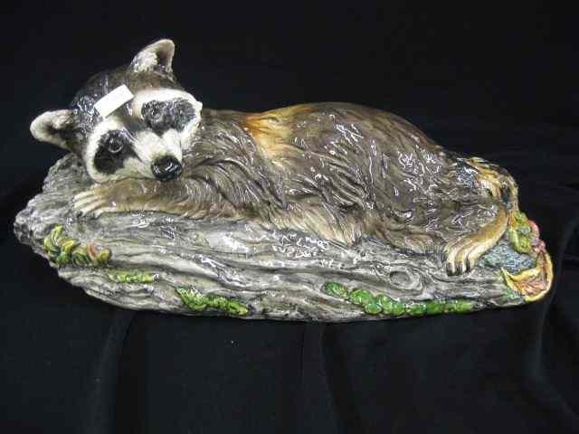 Appraisal: Majolica Pottery Figurine of a Raccoon '' long '' tall