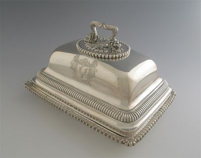 Appraisal: By Paul Storr a George III oblong entree dish and