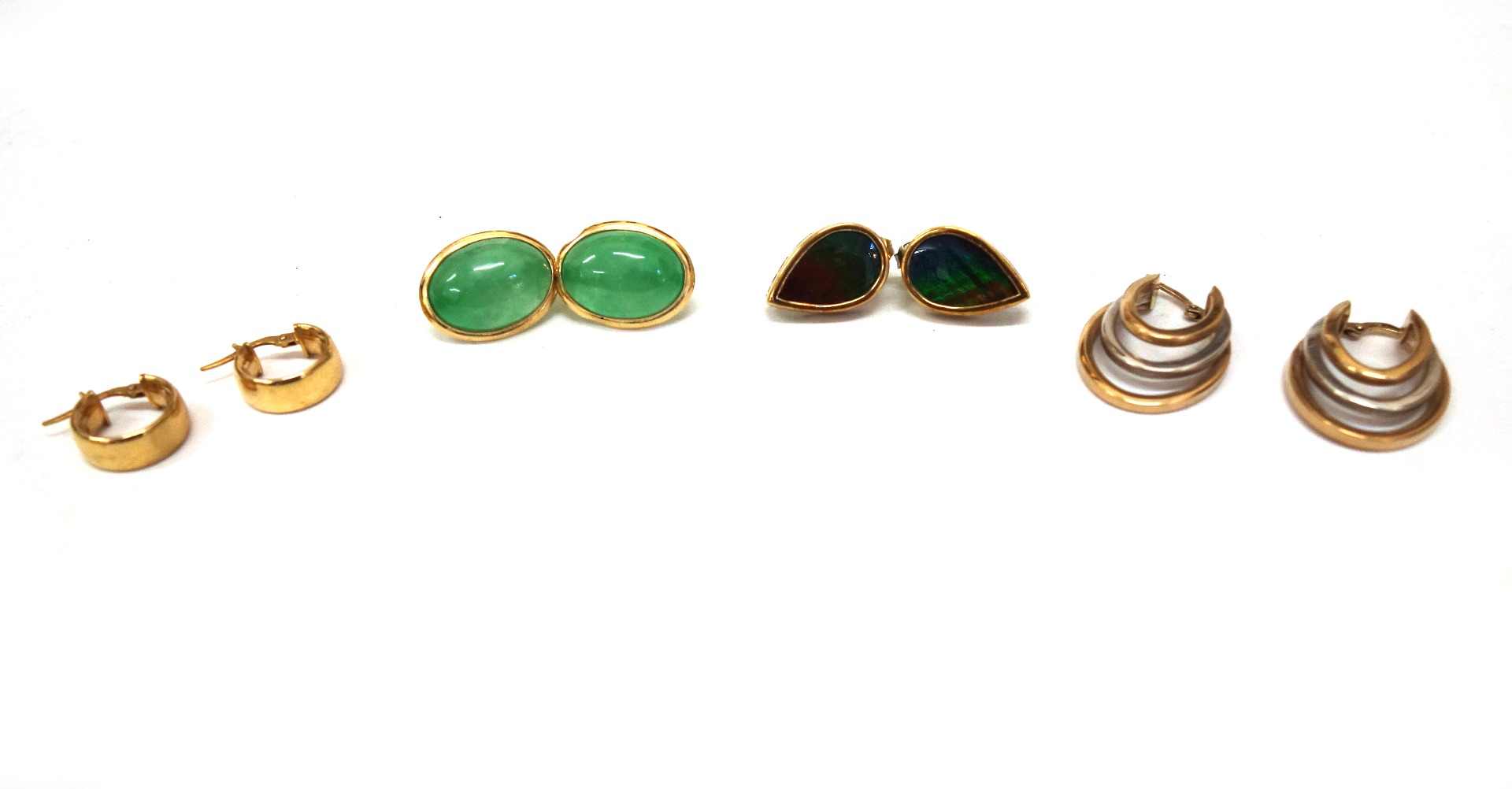 Appraisal: Four pairs of gold earrings comprising a pair of ct