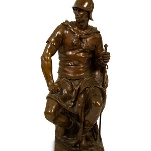 Appraisal: Paul Dubois French - Le Courage Militaire bronze cast and