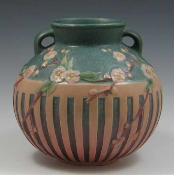 Appraisal: Roseville Cherry Blossom Vase marked with large Roseville Pottery foil