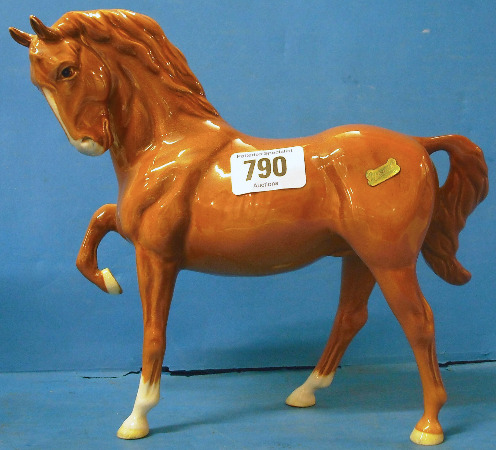 Appraisal: Beswick Chestnut Horse Head Tucked Leg Up