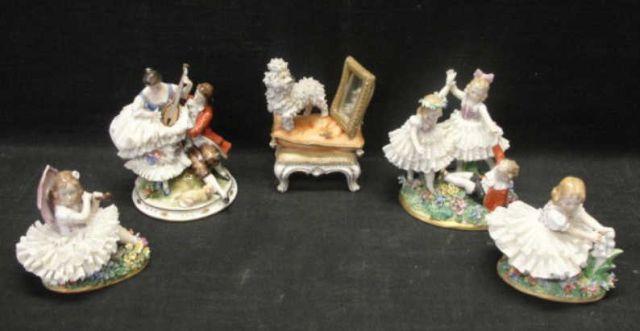 Appraisal: DRESDEN Lot of Porcelain Figurines From a Pleasantville NY storage