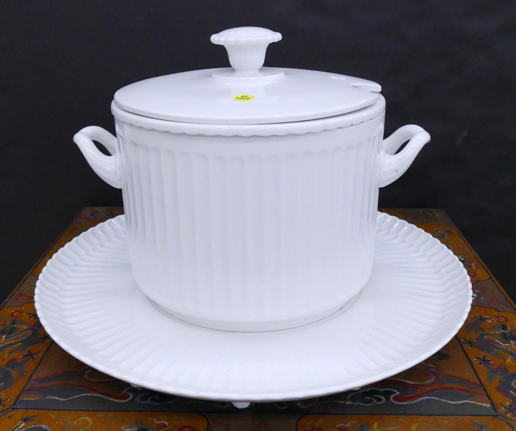 Appraisal: KPM White Porcelain Tureen Includes inner removable bowl ladle handle