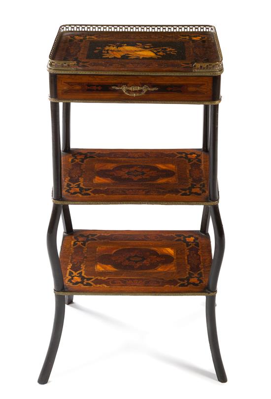 Appraisal: Sale Lot A Continental Marquetry Etagere th century the three-quarter