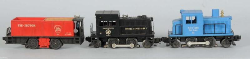 Appraisal: Lot of Lionel Motorized Units Description Post-war Includes Tie-jector car