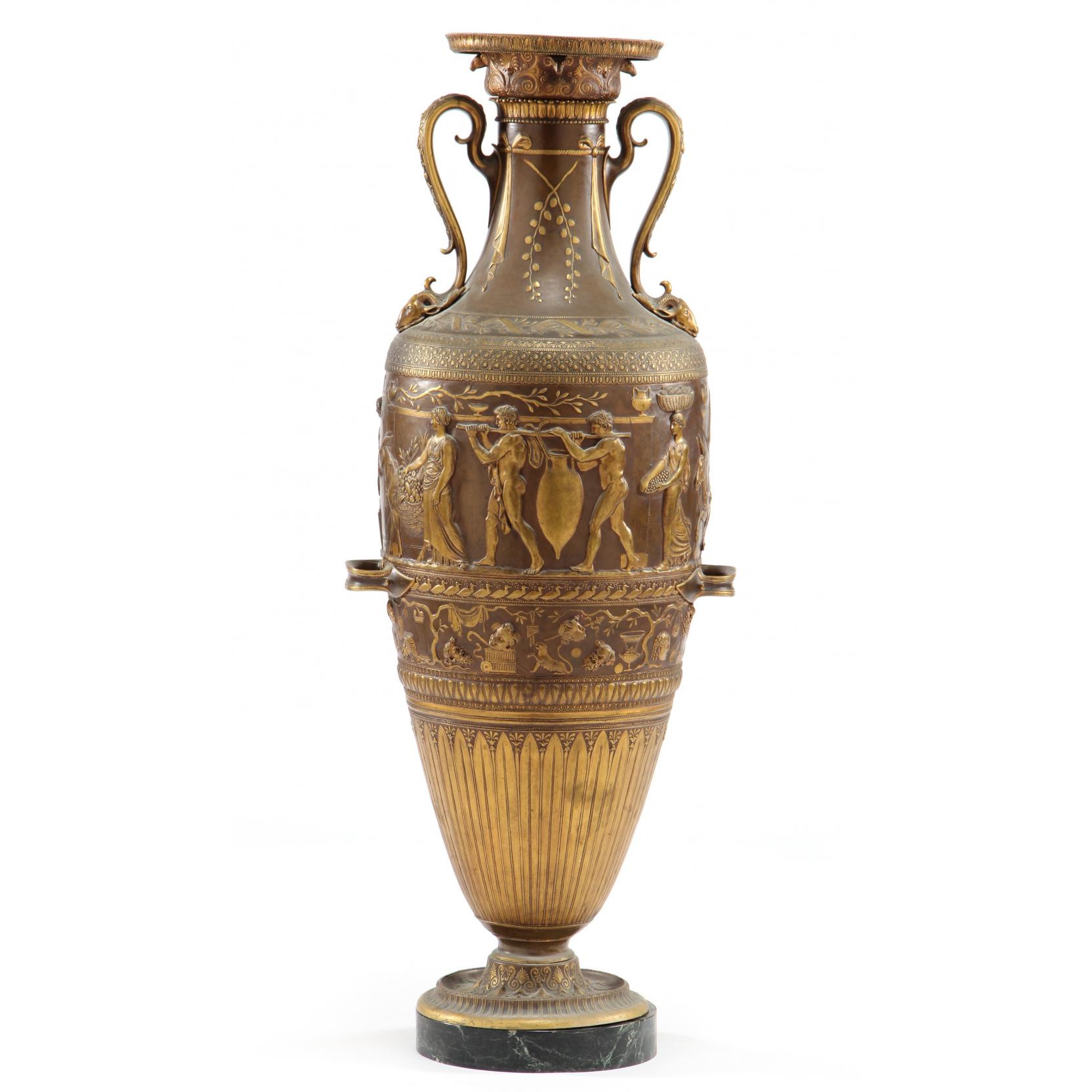 Appraisal: French Bronze Palace Vase by F Barbedienne F Levillain patinated