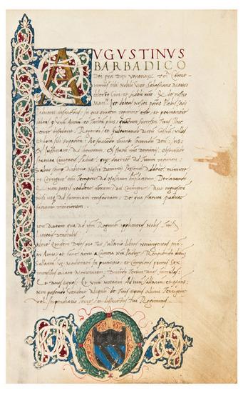 Appraisal: VENETIAN DUCALE Commission from Agostino Barbadico Doge of Venice to