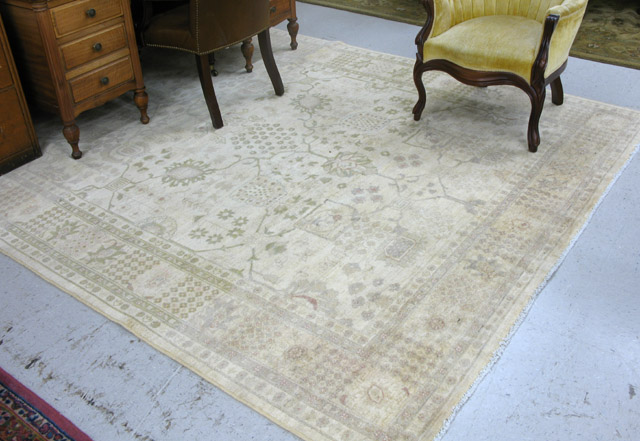 Appraisal: HAND KNOTTED ORIENTAL CARPET Oushak design ' x '