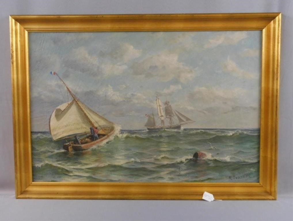 Appraisal: ROBERT PEARSON LATE TH C US OIL PAINTING ONcanvas depicting