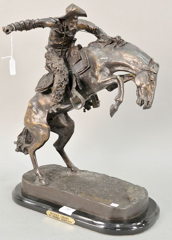 Appraisal: After Frederic Remington - bronze sculpture Woody Chaps marked on