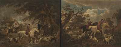 Appraisal: A Pair of Antique British Engravings of Fox Hunt Scenes