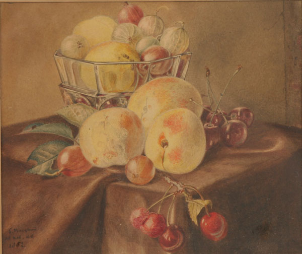 Appraisal: Sybolt Berghuis Dutch - still life with fruit watercolor on