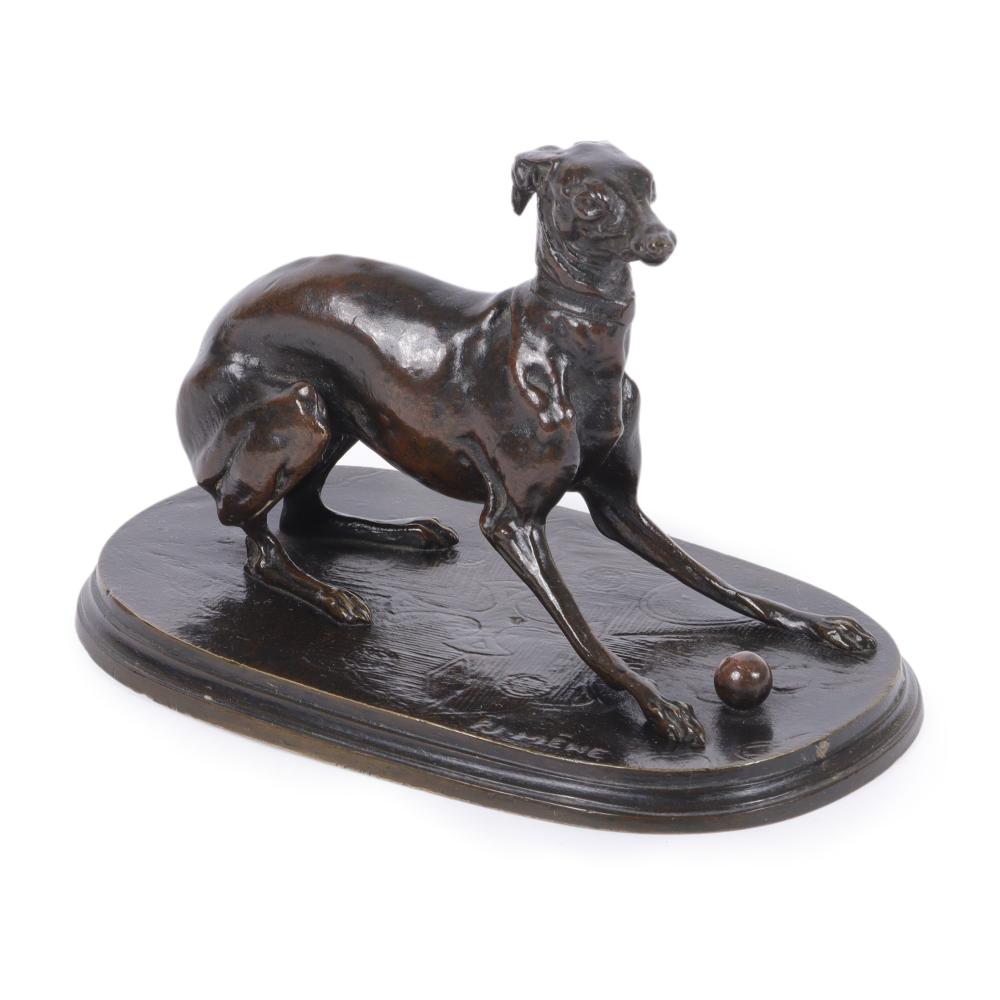 Appraisal: PIERRE JULES PJ MENE FRENCH - WHIPPET DOG WITH A