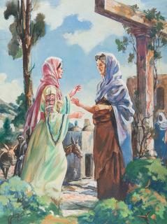 Appraisal: Joyful Mysteries The Visitation Laune Paul Sidney American Joyful Mysteries