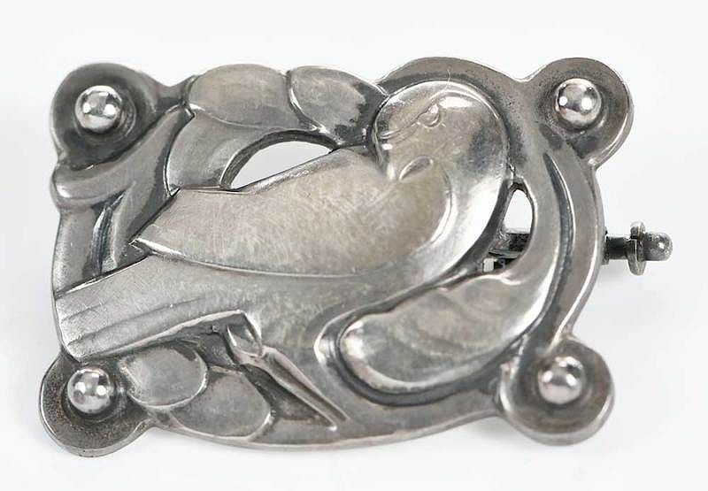 Appraisal: Georg Jensen Silver Brooch design Kristian Mohl-Hansen silver x -