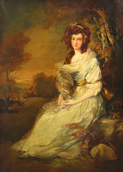 Appraisal: After Thomas Gainsborough A portrait of a lady seated in