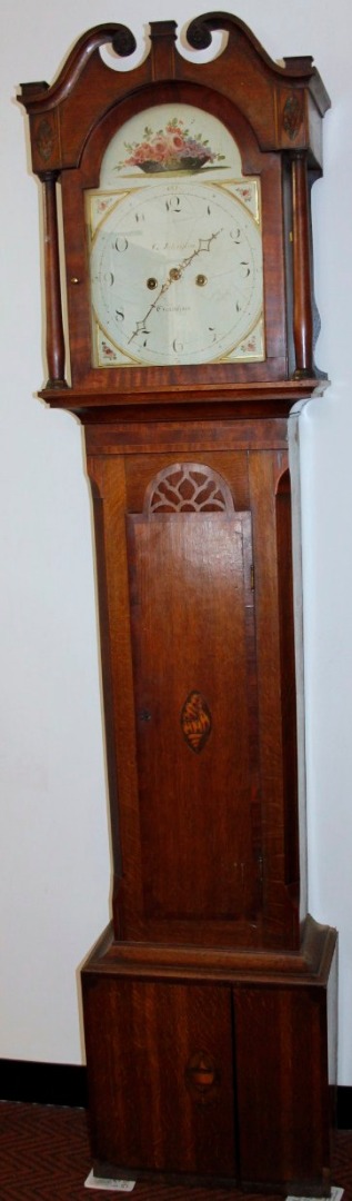 Appraisal: A thC oak mahogany and inlaid grandfather clock by G