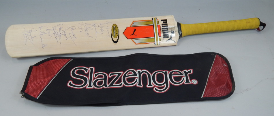 Appraisal: A signed cricket bat for the Indian Touring Team to