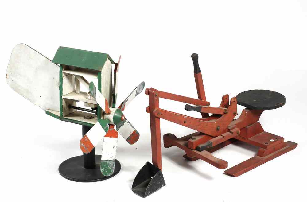 Appraisal: ARTICULATED FOLK ART PCS - Including Child's Play 'Steam Shovel'