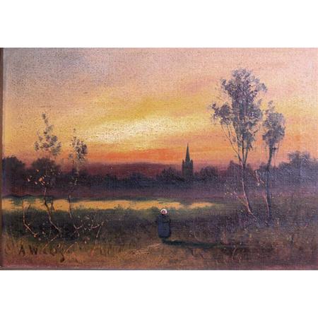 Appraisal: Attributed to Albert Paul Willis Golden Sunset Estimate -