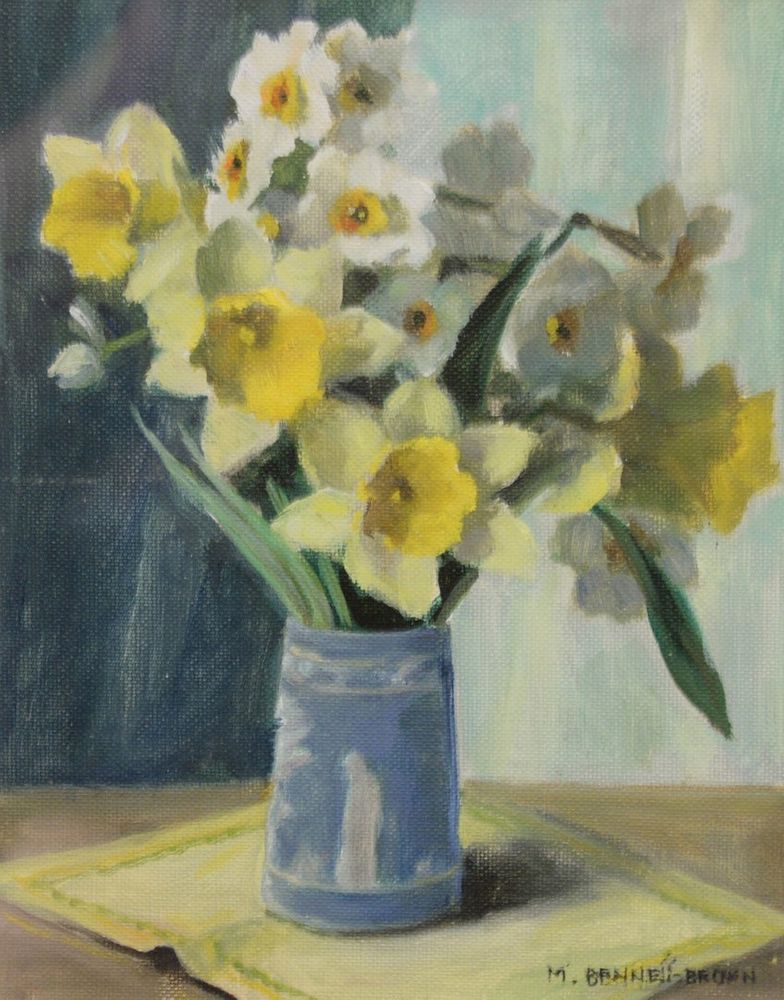 Appraisal: Mae Bennett Brown - oil on canvas still life of