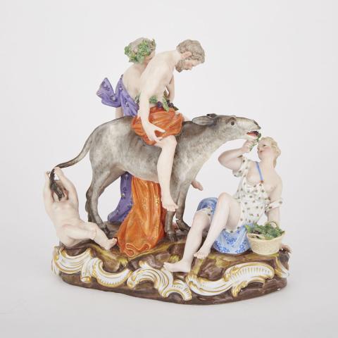 Appraisal: Meissen Figure Group of Bacchus and Drunken Silenus on a