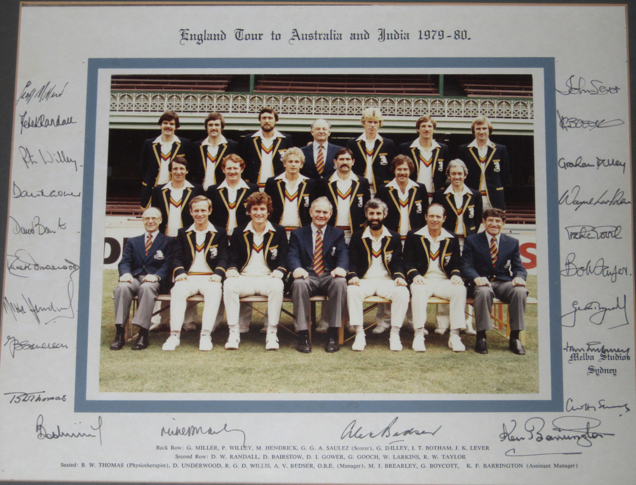 Appraisal: A photograph of The England Cricket Tour to Australia and