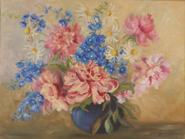 Appraisal: Lottie Lyons Grow - Floral Still Life oil on canvas