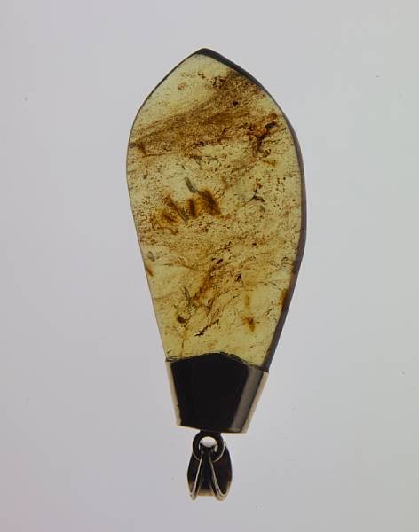 Appraisal: Dominican Blue Amber Pendant Oligocene Santiago Dominican Republic Only the